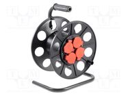 Cable reel; with socket; Sockets: 4; CEE 7/5 (E) socket 