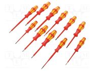 Kit: screwdrivers; insulated; 1kVAC; Kraftform-100 VDE; bag 