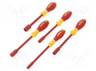 Kit: screwdrivers; insulated; 1kVAC; 6-angles socket; 5pcs. 