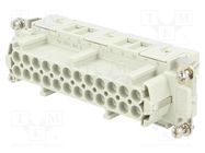 Connector: HDC; contact insert; female; CSE; PIN: 24; 24+PE; 16A ILME