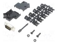 Connector: D-Sub; PIN: 9; plug; male; soldering; for cable; black ENCITECH