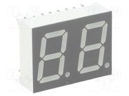 Display: LED; 7-segment; 14.2mm; 0.56"; No.char: 2; red; 40÷80mcd LUCKYLIGHT