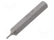 Screwdriver bit; hex key; HEX 0.7mm; Socket size: 4mm; MICRO WIHA