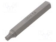 Screwdriver bit; hex key; HEX 0,9mm; Overall len: 28mm; MICRO WIHA