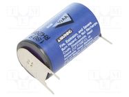 Battery: lithium; 1/2AA; 3.6V; 1200mAh; non-rechargeable; for PCB 