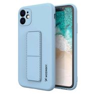Wozinsky Kickstand Case iPhone 12 Silicone Case with Stand Light Blue, Wozinsky