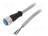 Connection lead; M12; PIN: 5; straight; 10m; plug; 125VAC; 4A; Y; IP67 SICK