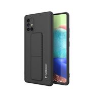 Wozinsky Kickstand Case silicone stand cover for Samsung Galaxy A71 black, Wozinsky