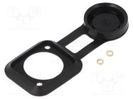 Socket gasket with dust cap; black; XLR standard; 19x24mm; FT CLIFF