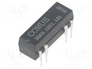 Relay: reed switch; SPDT; Ucoil: 12VDC; 400mA; max.100VDC; 5W; THT COMUS