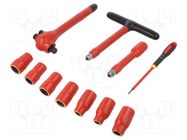 Kit: insulated socket wrenches; 11pcs. 