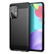 Carbon Case Flexible Cover TPU Case for Samsung Galaxy A72 4G black, Hurtel