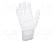 Protective gloves; ESD; S; polyamide; white ANTISTAT