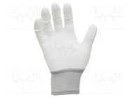 Protective gloves; ESD; M; polyamide; white; <100MΩ ANTISTAT