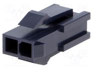 Connector: wire-wire; plug; male; Mini-Fit Jr; 4.2mm; PIN: 2; black MOLEX