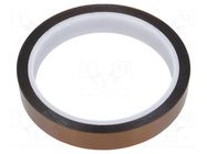 Tape: high temperature resistant; Thk: 0.07mm; 50%; amber; W: 15mm ANTISTAT