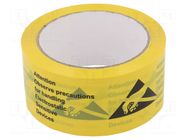 Tape: packaging; ESD; L: 66m; W: 50mm; PVC; black,yellow; reel ANTISTAT