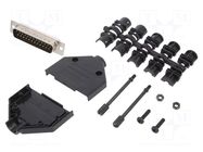 Connector: D-Sub; PIN: 25; plug; male; soldering; for cable; black ENCITECH