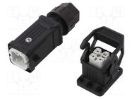 Connector: HDC; male + female; 230V; 10A; PIN: 4; Layout: 3+PE; M20 PHOENIX CONTACT