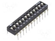 Switch: DIP-SWITCH; Poles number: 12; OFF-ON; 0.025A/24VDC; THT ECE