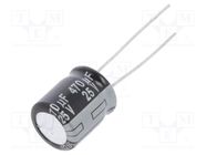 Capacitor: electrolytic; 470uF; 25VDC; Ø10x12.5mm PANASONIC