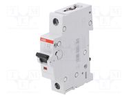 Circuit breaker; 230VAC; Inom: 16A; Poles: 1; Charact: B; 6kA; IP20 ABB