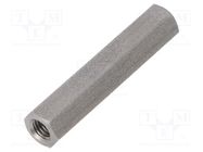 Screwed spacer sleeve; 40mm; Int.thread: M5; hexagonal DREMEC