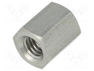 Screwed spacer sleeve; 12mm; Int.thread: M6; hexagonal DREMEC