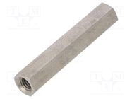 Screwed spacer sleeve; 70mm; Int.thread: M8; hexagonal DREMEC