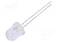 LED; 8mm; white warm; 2180÷3000mcd; 30°; Front: convex; 12VDC OPTOSUPPLY