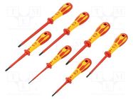 Kit: screwdrivers; insulated; 1kVAC; Phillips,slot; 7pcs. 