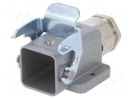 Enclosure for connectors: HDC; size A3; with latch; aluminium AMPHENOL