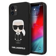 Karl Lagerfeld KLHCP12SSLFKBK iPhone 12 mini 5,4" hardcase czarny/black Silicone Iconic, Karl Lagerfeld