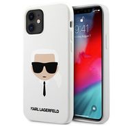 Karl Lagerfeld KLHCP12SSLKHWH iPhone 12 mini 5,4 &quot;white / white hardcase Silicone Karl`s Head, Karl Lagerfeld