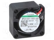 Fan: DC; axial; 5VDC; 20x20x10mm; 3.22m3/h; 25dBA; Vapo; 16500rpm SUNON