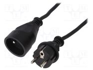 Extension lead; 3x1.5mm2; Sockets: 1; rubber; black; 10m; 10A JONEX