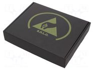 Container: box; with foam lining; ESD; black; cardboards ANTISTAT