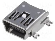 Connector: USB B mini; socket; SMT; horizontal; USB 2.0 ADAM TECH