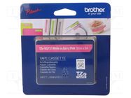 Tape; 12mm; 5m; pink; Character colour: white; laminated,glued BROTHER