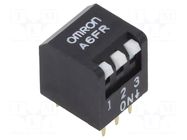 Switch: DIP-SWITCH; Poles number: 3; ON-OFF; 0.025A/24VDC; Pos: 2 OMRON Electronic Components