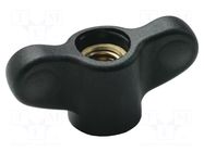 Knob wing; Int.thread: M6; 12mm; H: 16.5mm; technopolymer PA; CWN. ELESA+GANTER