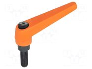 Lever; adjustable; Thread len: 40mm; Lever length: 89mm; GN 101 ELESA+GANTER