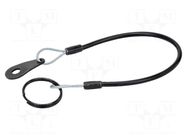 Retaining cable; Plating: PVC; stainless steel; 150mm; Body: black ELESA+GANTER