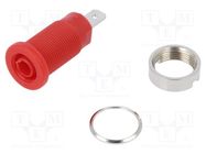 Connector: 4mm banana; socket; 24A; 1000VDC; 24.5mm; red CLIFF