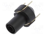 Connector: 4mm banana; socket; 24A; black; PCB; 29.85mm POMONA