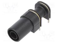 Connector: 4mm banana; socket; 24A; black; PCB; insulated,angled POMONA