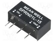 Converter: DC/DC; 1W; Uin: 4.75÷5.5V; Uout: 15VDC; Iout: 0÷67mA; SIP6 MEAN WELL