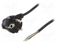 Cable; 3x0.75mm2; CEE 7/7 (E/F) plug angled,wires,SCHUKO plug PLASTROL