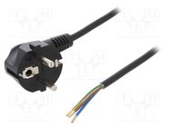 Cable; 3x0.75mm2; CEE 7/7 (E/F) plug angled,wires,SCHUKO plug PLASTROL