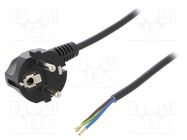 Cable; 3x0.75mm2; CEE 7/7 (E/F) plug angled,wires,SCHUKO plug PLASTROL